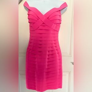 Sherri Hill Hot Pink Bandage Dress